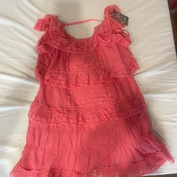 Pink Ruffled Dress C34 - Picture 3 of 3